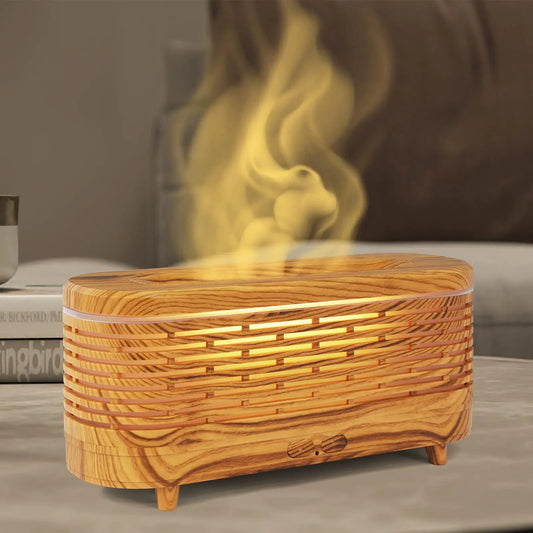Simulated Flame Essential Oil Diffuser (Woodgrain)